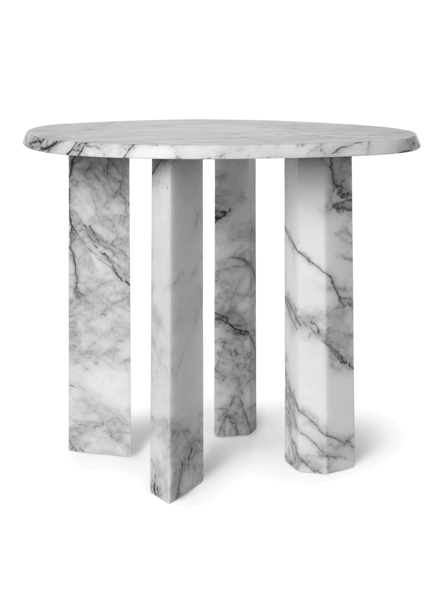 Taula Side Table - White/Charcoal