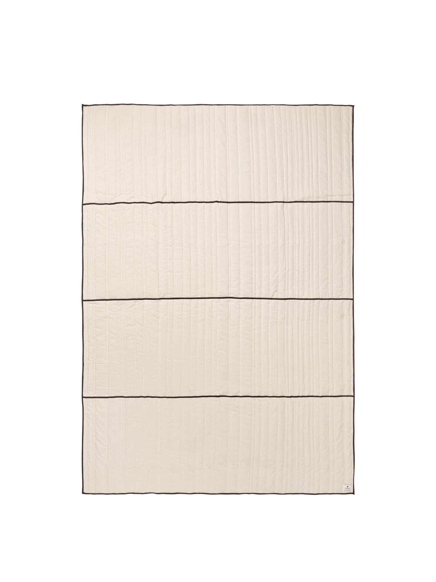 Vari Quilted Bedspread - Single - Natural/Dark Chocolate