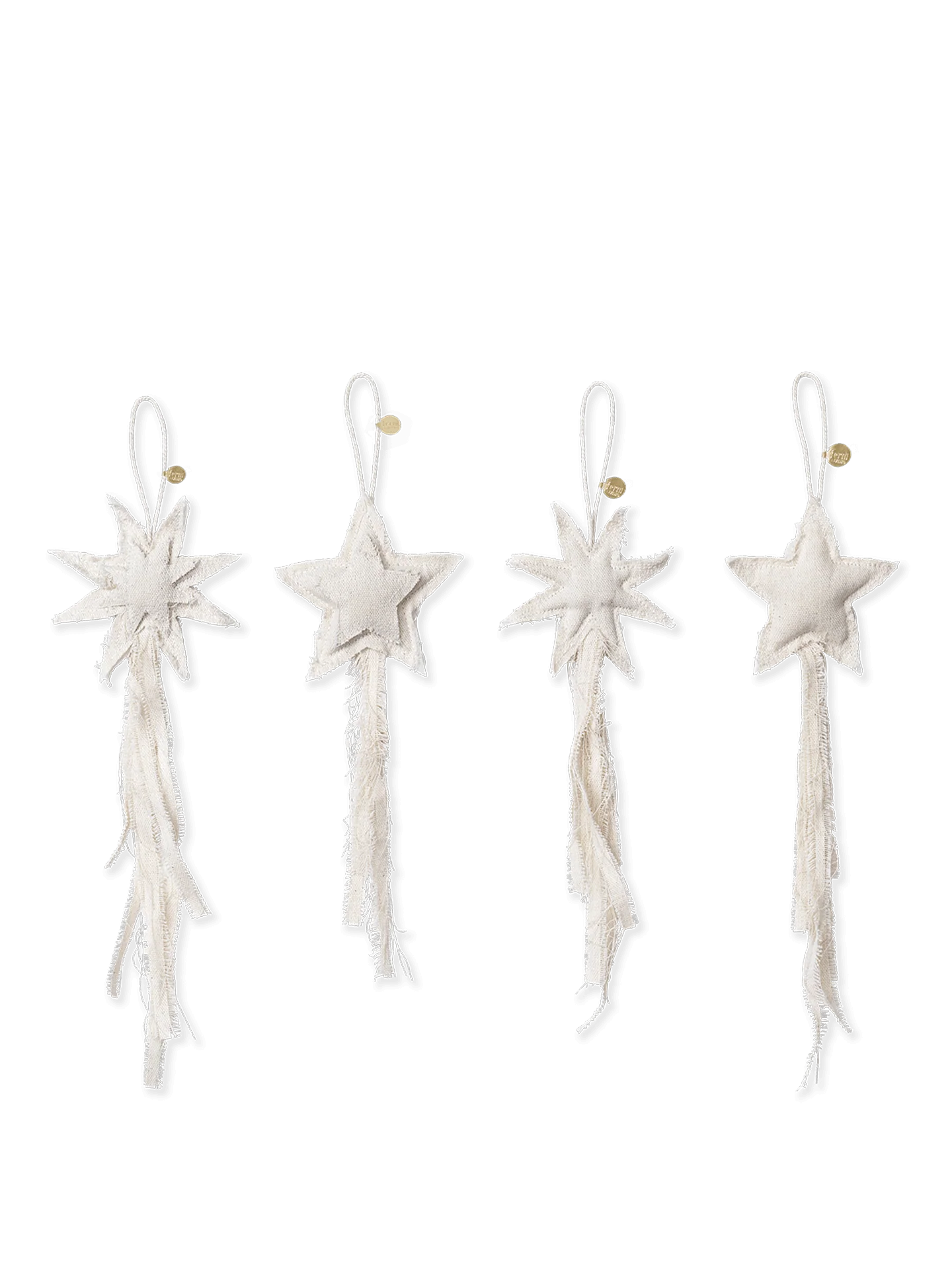 Vela Star Ornaments - Set of 4 - Natural