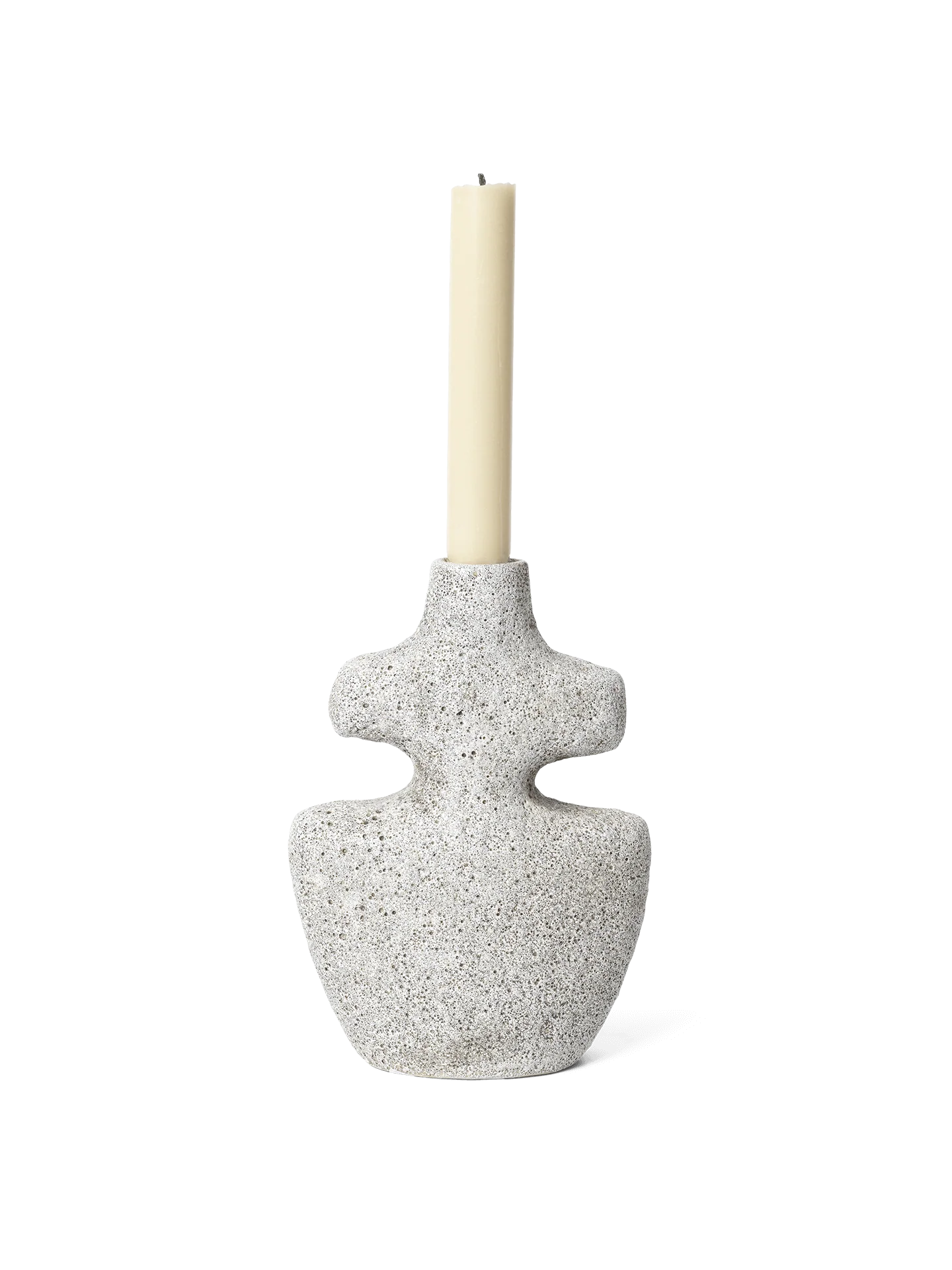 Yara Candle Holder - Medium - Grey Pumice